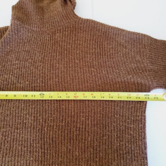 Storm & Marie Sweater Oversized Scandinavian Alpaca Wool Turtleneck Brown S - Picture 10 of 12